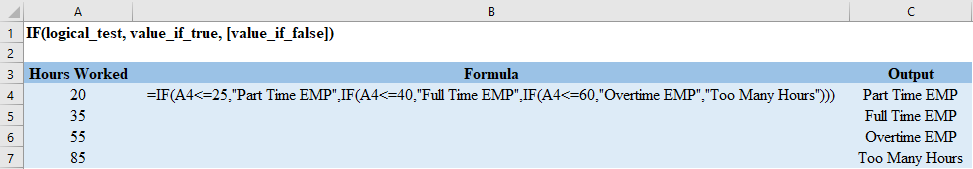 Excel Nested IF Statement