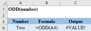 Excel ODD Value Error