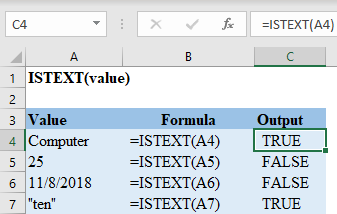 Excel ISTEXT Function