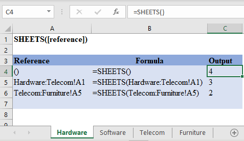 Excel SHEETS Function